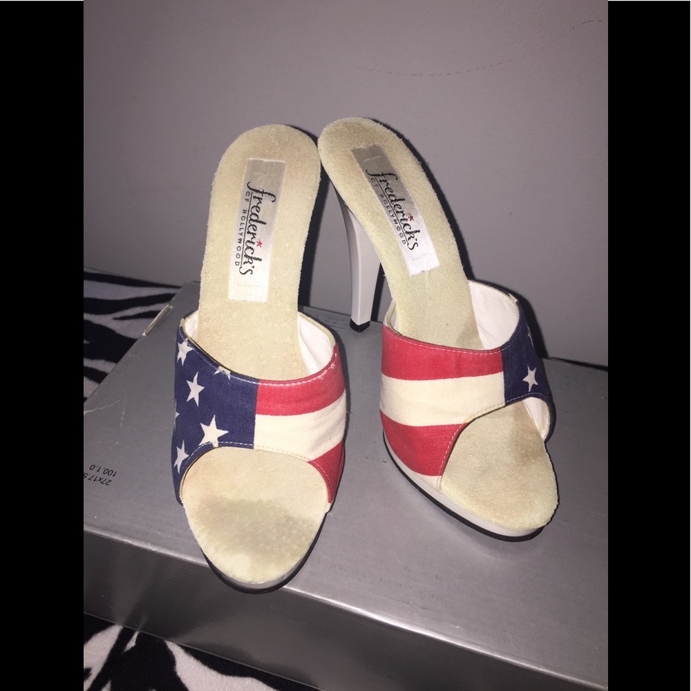 American Flag Open Toe Heel